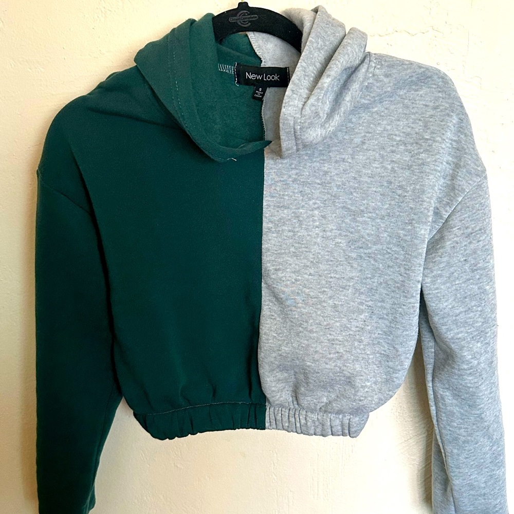 Two tone Cropped Hoodie